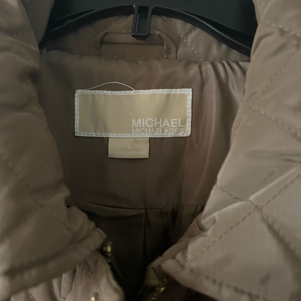 Womens Michael Kors Quilted Trench Coat Size L